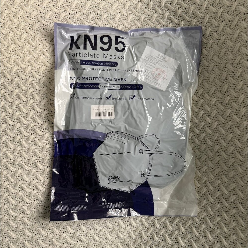 60pcs KN95 Particulate Masks Vacuum Packed Efficient Protection GB2626